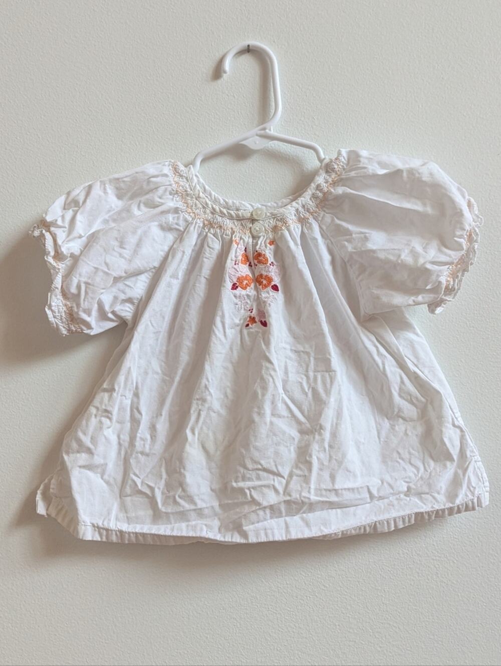 Vtg Y2K Baby Gap Shirt 2T White Embroidered